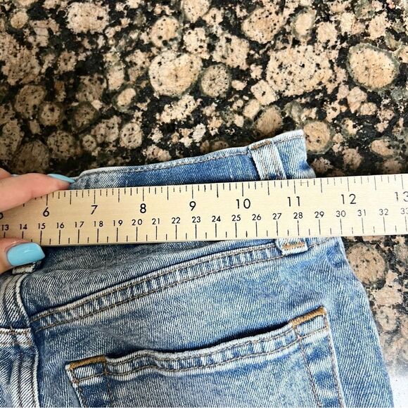 Abercrombie & Fitch The Ankle Straight Ultra High Rise Jeans Patch Size 24/00R - Picture 3 of 5